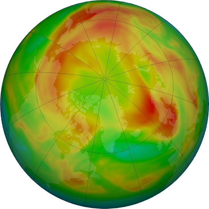 Arctic ozone map for 05 April 2021